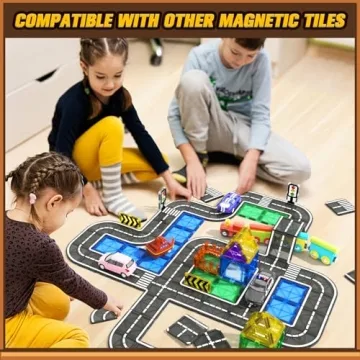 Magnetic Tiles Road Expansion Pack for Creative Play