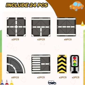 Magnetic Tiles Road Expansion Pack for Creative Play