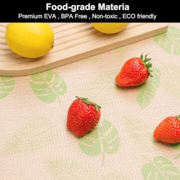 Cooyes Shelf Liner – Premium Non-Adhesive Cabinet & Drawer Liner for Kitchen – Waterproof Shelf Paper with Modern Pattern – Durable EVA Cabinet Mat – Easy to Cut