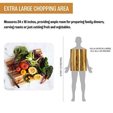 Thirteen Chefs Acacia Cutting Board for Plating & Prep