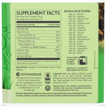 Brown Rice Protein Powder with Bcaa & Amino Acids Raw Rice Protein Shake Gluten Free Low Carb Dairy ...