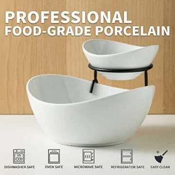 YHOSSEUN 2 Tier Chip and Dip Serving Set for Entertaining