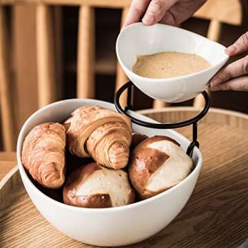 YHOSSEUN 2 Tier Chip and Dip Serving Set for Entertaining