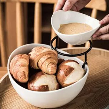 YHOSSEUN 2 Tier Chip and Dip Serving Set for Entertaining