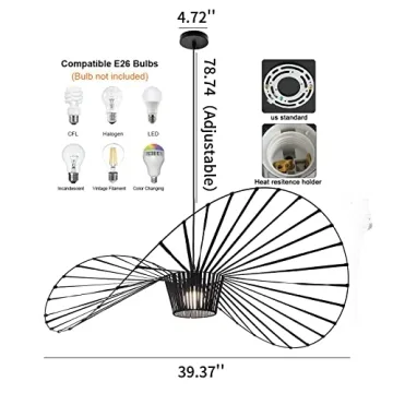 KELUOLY Black Vintage Chandelier for Stylish Spaces