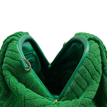 XAP Clutch Purse for Women Dumpling Bag Trendy Designer Ruched Handbag Fashion Teen Pouch, Green