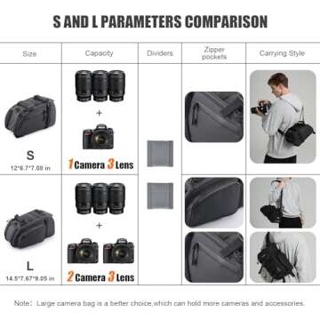 Cwatcun Camera Bag Crossbody, Small Camera Bag Sling for Photographers, Waterproof Shockproof Travel...