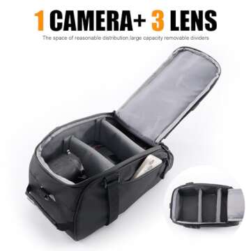 Cwatcun Camera Bag Crossbody, Small Camera Bag Sling for Photographers, Waterproof Shockproof Travel Camera Crossbody Bag for with Tripod Holder for Canon Nikon Sony SLR DSLR Mirrorless Camera