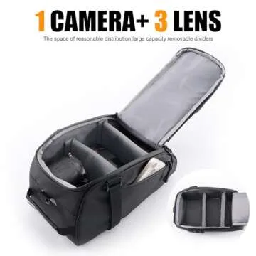 Cwatcun Camera Bag Crossbody, Small Camera Bag Sling for Photographers, Waterproof Shockproof Travel Camera Crossbody Bag for with Tripod Holder for Canon Nikon Sony SLR DSLR Mirrorless Camera