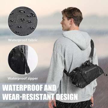 Cwatcun Camera Bag Crossbody, Small Camera Bag Sling for Photographers, Waterproof Shockproof Travel Camera Crossbody Bag for with Tripod Holder for Canon Nikon Sony SLR DSLR Mirrorless Camera