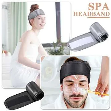 8 Pieces Silk Spa Headband for Hair Care and Beauty