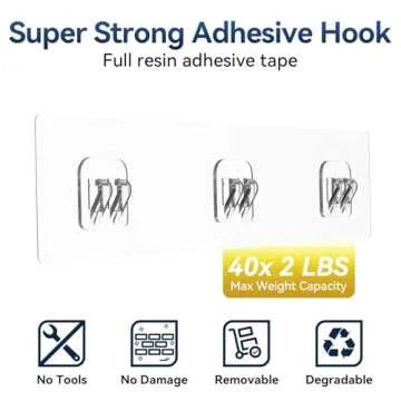 YASONIC Shower Caddy Adhesive, No Drill Bathroom Shower Organizers, with Removable Hooks, Rust Proof Shower Shelves, Wall-Mounted Shower Holder, Black, 2 Pack