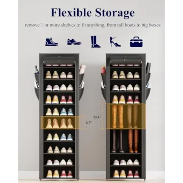 Kitsure Shoe Rack - 10-Tier Organizer with Dust Cover