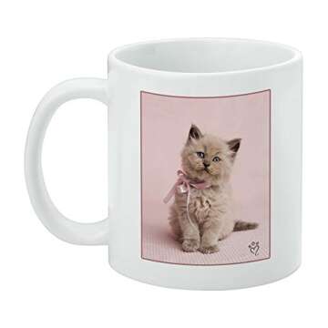 Miradoll Ragdoll Cat Pink Ribbon Mug - Perfect Gift!