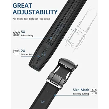 BOSTANTEN Men's Leather Ratchet Belt for Dress & Casual