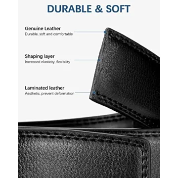 BOSTANTEN Men's Leather Ratchet Belt for Dress & Casual