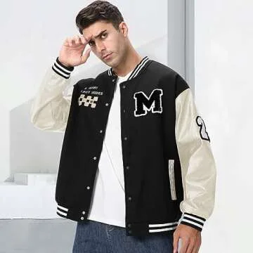 Covisoty Stylish Unisex Varsity Jacket for All Seasons
