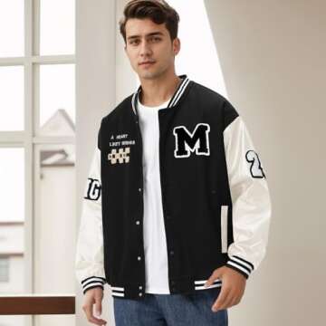 Covisoty Stylish Unisex Varsity Jacket for All Seasons