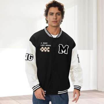 Covisoty Stylish Unisex Varsity Jacket for All Seasons