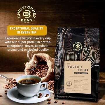 Christopher Bean Coffee - Decaf Ground Universal Drip Texas Maple Bourbon Flavored Coffee | Gourmet ...