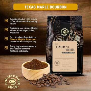 Decaf Texas Maple Bourbon Coffee - No Sugar, Non-GMO