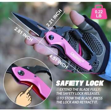 Gifts for Women Mom Wife - Mothers Day Gifts, Self Defense Keychain - Birthday Gifts for Women, Stocking Stuffers for Women - Women Stocking Stuffers, Women Gifts for Christmas - P’ink Multitool