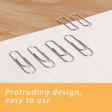 220pcs Silver Paper Clips, Medium and Jumbo Size (1.3 inch & 2 inch) Office Paperclips - with Storage Box in Each Size for Easy Storage