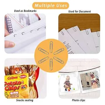 220pcs Silver Paper Clips, Medium and Jumbo Size (1.3 inch & 2 inch) Office Paperclips - with Storage Box in Each Size for Easy Storage
