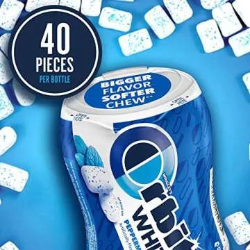 ORBIT Gum White Peppermint Sugar Free Chewing Gum Bulk Pack, 40 Piece Bottle (Pack of 4)