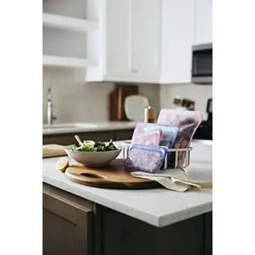 Stasher Silicone Reusable Storage Bag, Sandwich + Snack + 1/2 Gallon (Clear) | Food Meal Prep Storage Container | Lunch, Travel, Makeup, Gym Bag | Freezer, Oven, Microwave, Dishwasher Safe, Leakproof