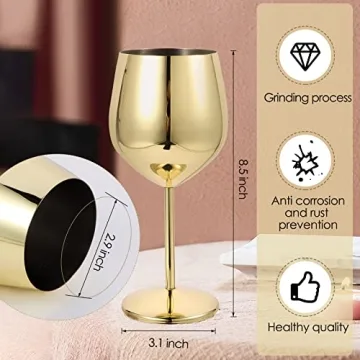 Elegant FOOLS ALIBAI Stainless Steel Wine Glass Set