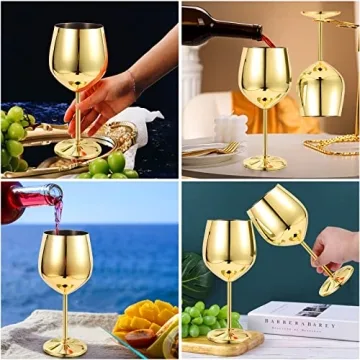 Elegant FOOLS ALIBAI Stainless Steel Wine Glass Set
