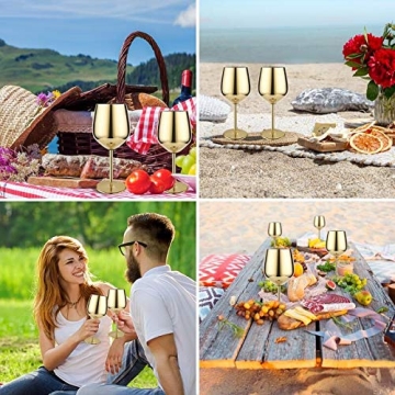 Elegant FOOLS ALIBAI Stainless Steel Wine Glass Set