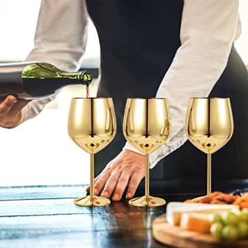 Elegant FOOLS ALIBAI Stainless Steel Wine Glass Set