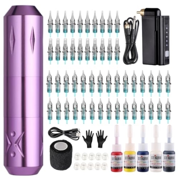 STIGMA Wireless Tattoo Kit with 50 Needles & Ink Set - Complete Tattoo Gear