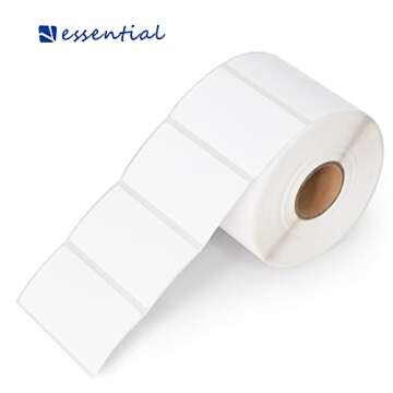 ESSENTIAL 2.25"x 1.25" (57mm ×32mm) White Direct Thermal Barcode Labels, Shipping Labels, Compatible with Zebra & Rollo Label Printer, 1000 Labels of Roll (1 Roll)