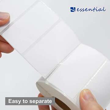 ESSENTIAL 2.25"x 1.25" (57mm ×32mm) White Direct Thermal Barcode Labels, Shipping Labels, Compatible with Zebra & Rollo Label Printer, 1000 Labels of Roll (1 Roll)