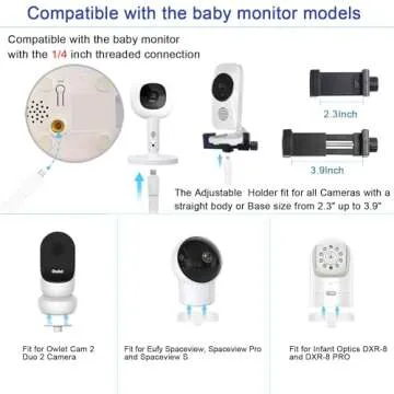 67" Adjustable Height Baby Monitor Floor Stand Holder for Infant Optics DXR-8 Pro,Nanit Pro,Eufy Spaceview, Spaceview Pro,Owlet Cam 2 Baby Monitor Stand，Also for Cameras with 1/4 Screw Mount