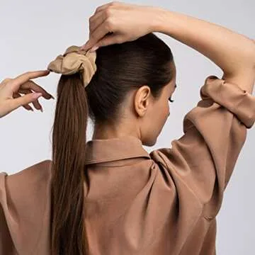 Stylish Matte Scrunchies for Thick Hair - 6Pcs Set