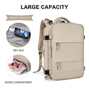 coowoz Large Travel Backpack - Versatile, Waterproof & Stylish