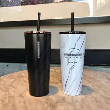 ALINK 12-Pack Reusable Black Straws, 10.5" Long Hard Plastic Tumbler Replacement Straws for 16 OZ 20 OZ 30 OZ Stanley, YETI, Mason Jar, Starbucks Tumblers, Set of 10 with Cleaning Brush