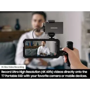 SAMSUNG T7 Portable SSD, 500GB External Solid State Drive, Speeds Up to 1,050MB/s, USB 3.2 Gen 2, Reliable Storage for Gaming, Students, Professionals, MU-PC500H/AM, Blue