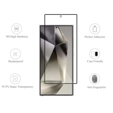 Ailun Glass Screen Protector for Galaxy S24 Ultra [6.8 Inch] 3Pack + 3Pack Camera Lens Tempered Glass Fingerprint Unlock 0.25mm Ultra Clear Anti-Scratch Case Friendly [Not For S24/S24 Plus]