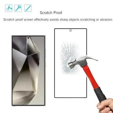 Ailun Glass Screen Protector for Galaxy S24 Ultra [6.8 Inch] 3Pack + 3Pack Camera Lens Tempered Glass Fingerprint Unlock 0.25mm Ultra Clear Anti-Scratch Case Friendly [Not For S24/S24 Plus]