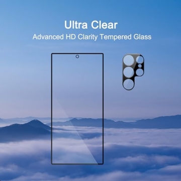 Ailun Glass Screen Protector for Galaxy S24 Ultra [6.8 Inch] 3Pack + 3Pack Camera Lens Tempered Glass Fingerprint Unlock 0.25mm Ultra Clear Anti-Scratch Case Friendly [Not For S24/S24 Plus]
