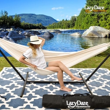 Lazy Daze Double Hammock with Durable Steel Stand