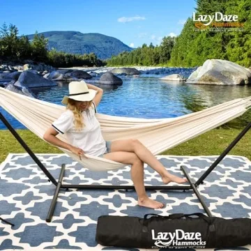 Lazy Daze Double Hammock with Durable Steel Stand