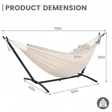 Lazy Daze Double Hammock with Durable Steel Stand