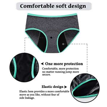 Linzama Teen Girls Period Panties Cotton Underwear Fashion Mixed Colour S