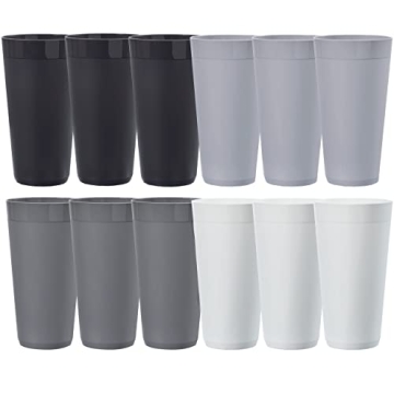 US Acrylic Newport 32oz Unbreakable Stackable Tumblers Set of 12 | BPA-free, Stylish & Dishwasher Sa...